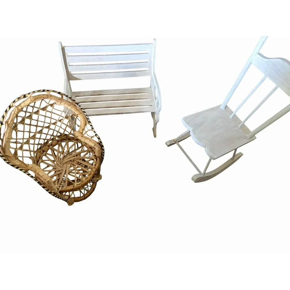 VTG Lot 3 Mini Wicker & Wood 10